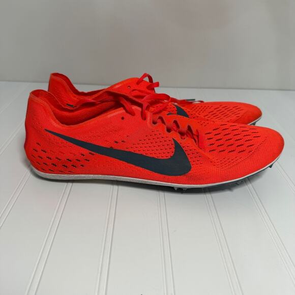 Nike Zoom Victory Elite 2 Men Sz 12 Track Spikes Red Orange Distance 835998-614 - Picture 3 of 7